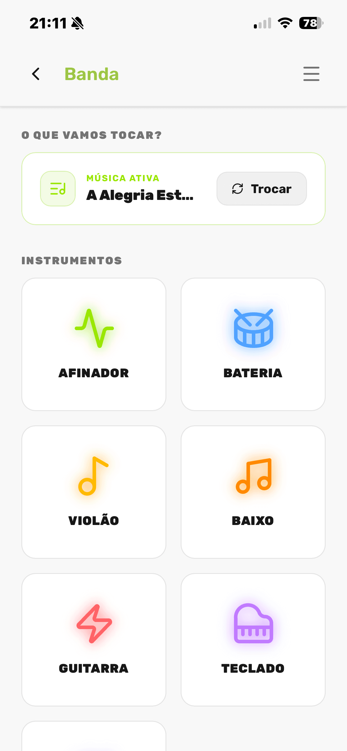 O hub da banda virtual.